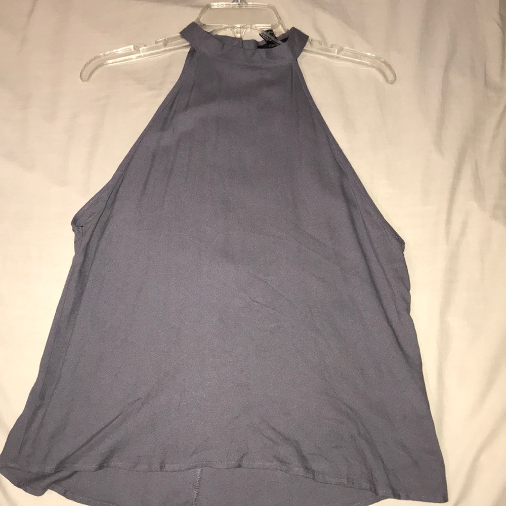 Dark Gray Top with Back Slit